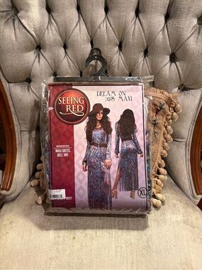 NWT Seeing Red "Dream On 70's Maxi" Costume Dress Halloween festive - XL